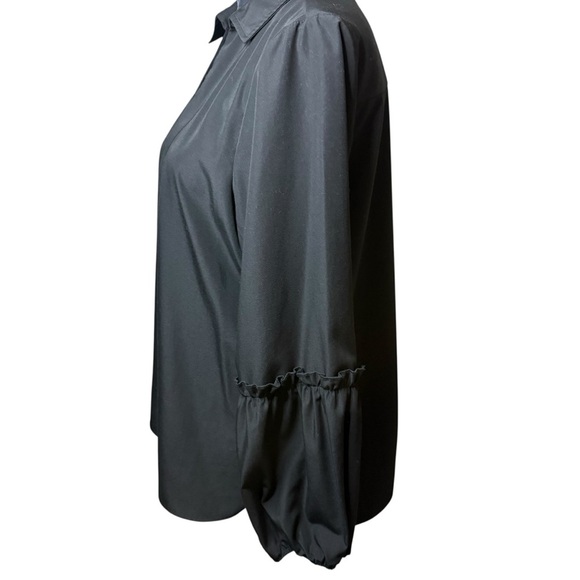Preston & York | Black Balloon Sleeve Blouse | Sz 8 - Picture 3 of 8